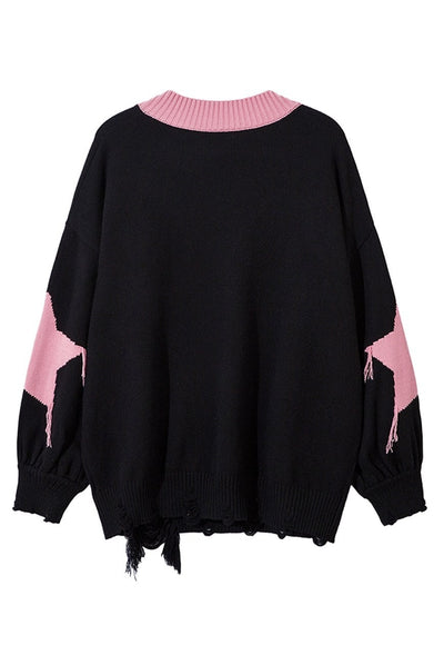 Spiderweb sweater Gothic patchwork jumper grunge anime top