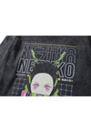 Nezuko t-shirt old anime long tee retro japanese top in grey