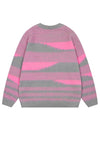 Fluffy geometric sweater pink striped hairy fuzzy jumper