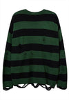 Ripped stripe sweater distressed jumper Halloween retro top