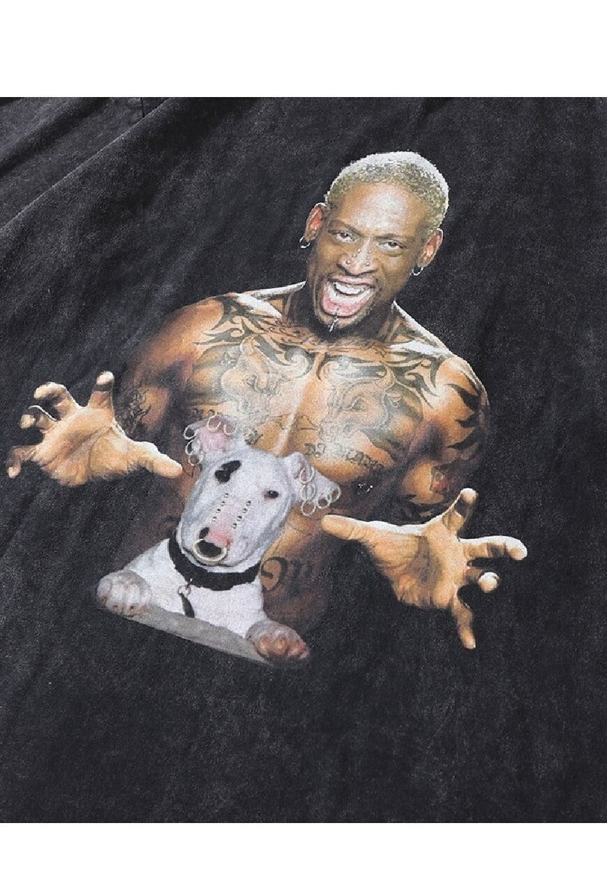 Basketball player print t-shirt USA sports tee retro top