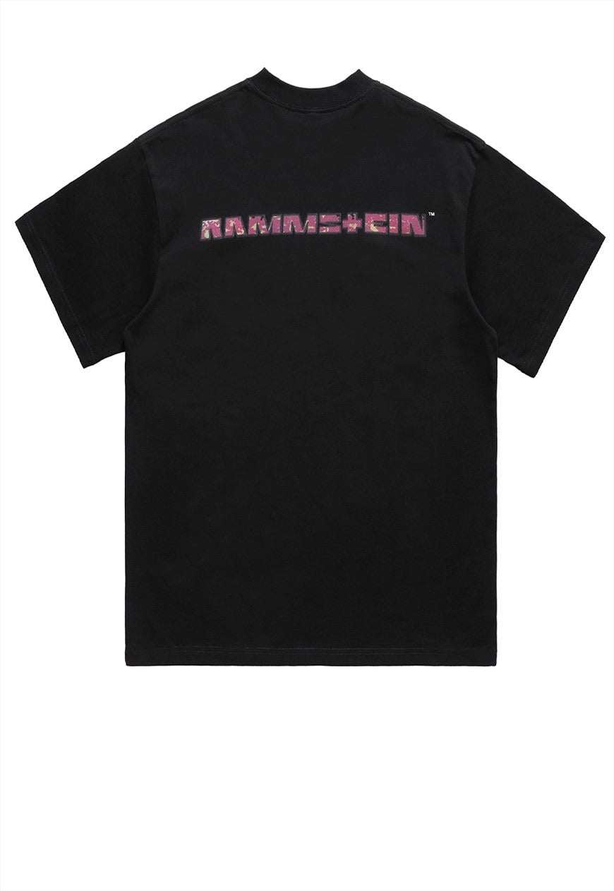 Rock band t-shirt retro burning man tee metalcore punk top