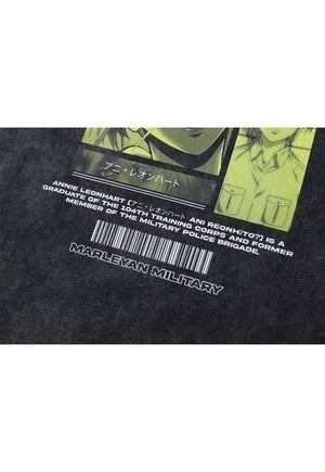 Annie Leonhart t-shirt anime tee retro Japanese top in grey