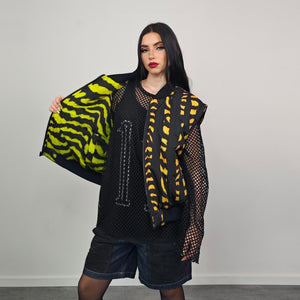 Tiger bomber black yellow jacket animal print reversible college varsity detachable sleeves handmade striped puffer grunge rocker e-boy coat