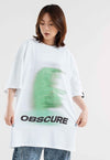 Abstract print grunge t-shirt Gothic tee obscure top white