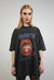 Mouth print t-shirt red lipstick tee vintage wash top grey