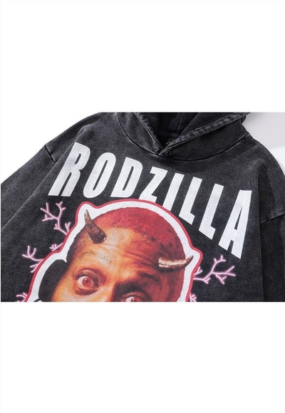 Dennis Rodman hoodie vintage wash pullover basketball jumper