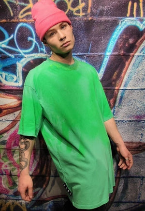 Paint splatter t-shirt Graffiti tee in fluorescent green