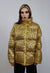 Sequin bomber jacket gold metallic embellished party puffer