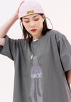 Innocent slogan t-shirt Virgin Mary tee saint print top grey