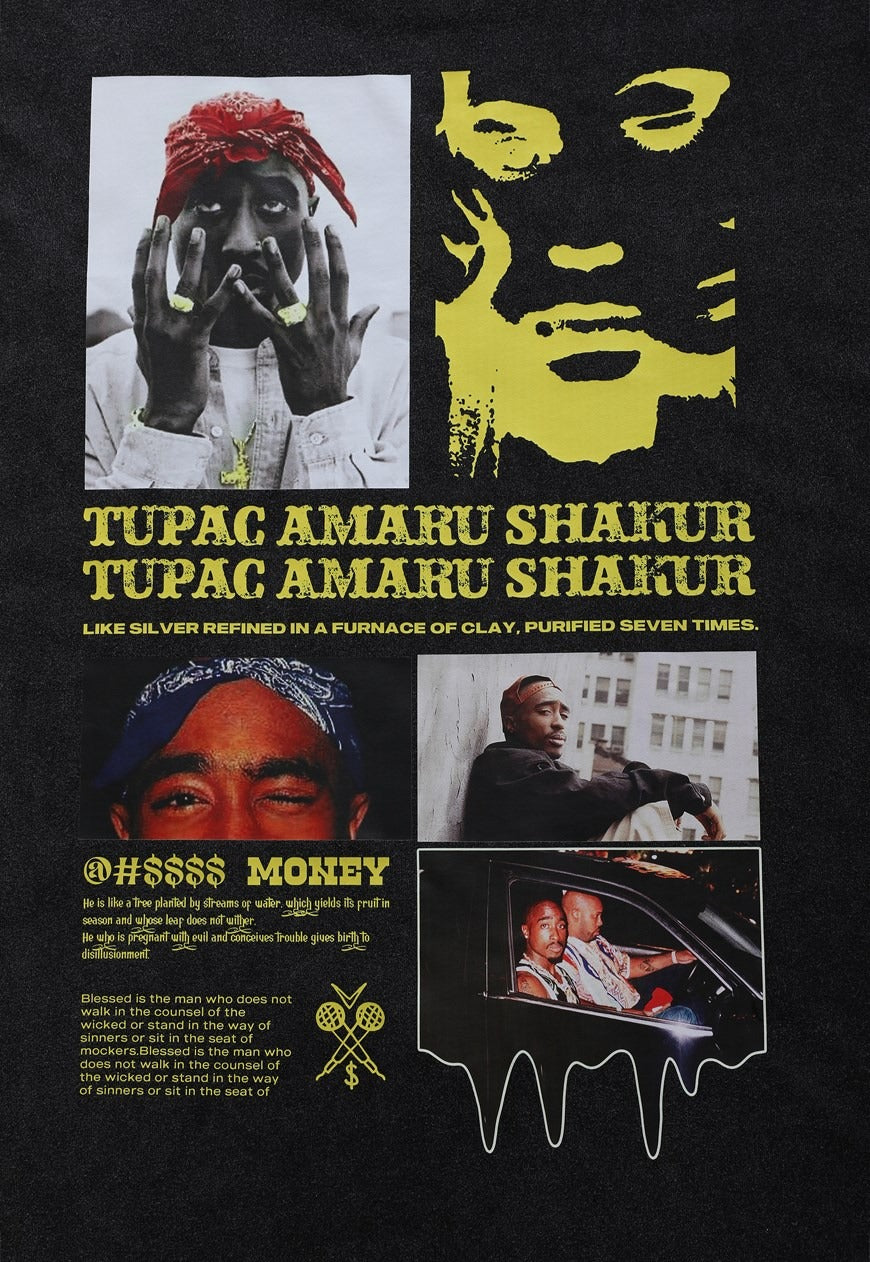 Dead rapper t-shirt grunge tee hip-hop top in vintage grey