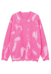 Tie-dye sweater pink textured jumper oil wash grunge top