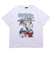 Anime girl print t-shirt Korean manga tee Harajuku top white