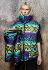 Snake bomber reversible python jacket tiedye graffiti puffer