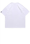 Disc print t-shirt retro saw tee grunge CD top in white