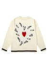 Heart sweater knitted DIY pattern jumper grunge top cream