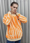 Zebra sweater zigzag stripe knitwear jumper in orange