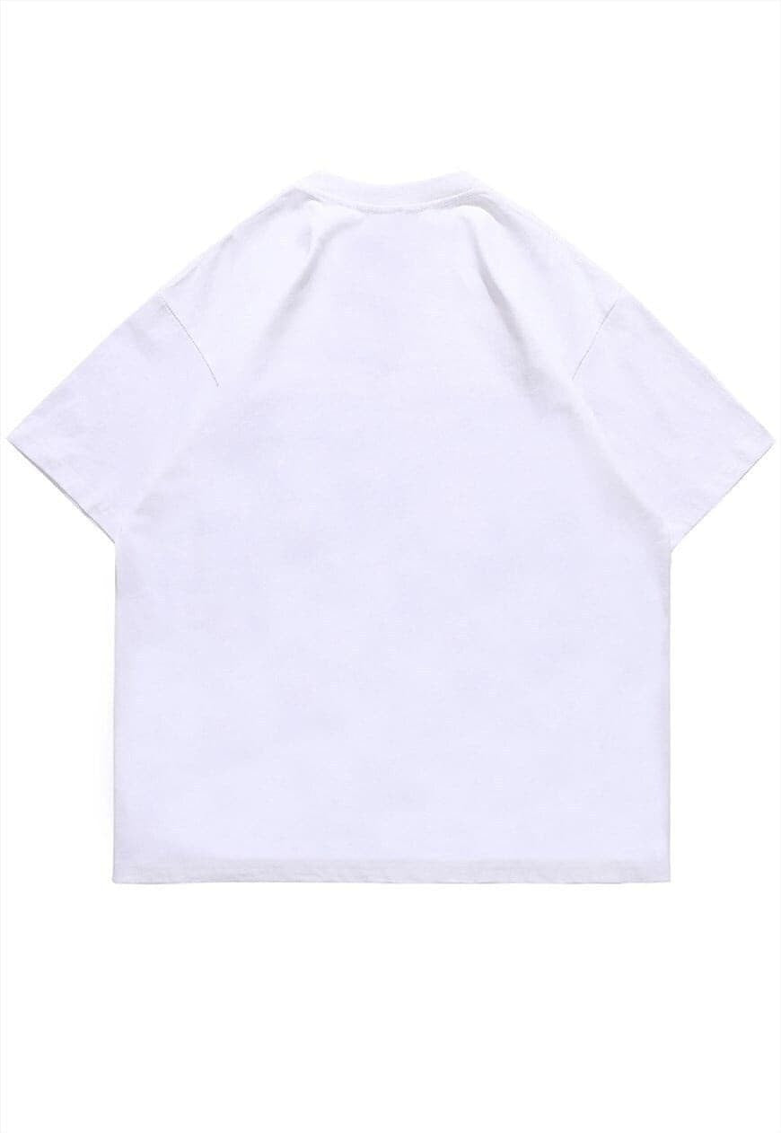 Jesus print t-shirt Y2K retro slogan tee lord top in Black