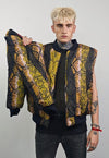 Snake print varsity jacket brown python reversible bomber