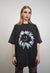 Sun print t-shirt graffiti emoji tee grunge raver top grey