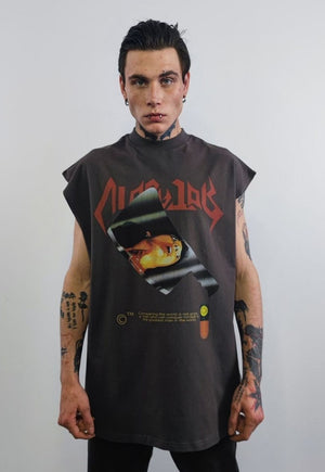 Metalcore tank top surfer vest vintage wash sample sale 3 for 2