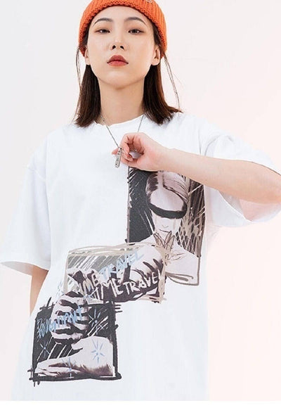 BDSM print t-shirt grunge tee Gothic slogan top in white