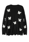 Butterfly sweater psychedelic jumper knitted rave top black