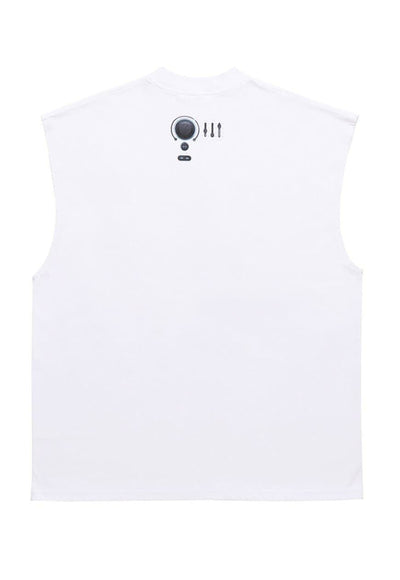 Cyber punk sleeveless t-shirt retro tank top surfer vest