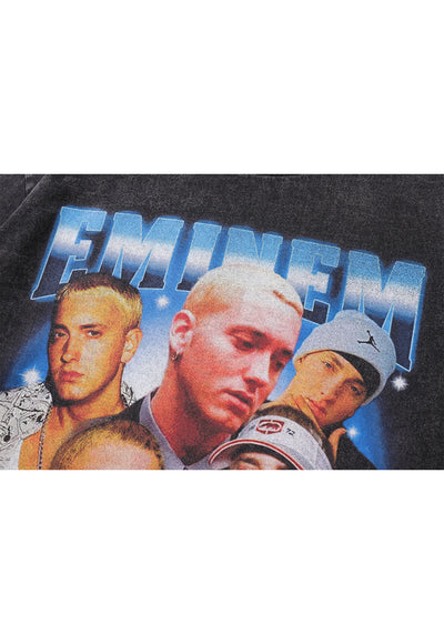 Eminem t-shirt Slim Shady tee retro rapper top hip-hop pullover in vintage grey