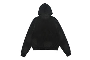 Rocker hoodie retro band pullover grunge gorpcore jumper in black