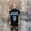 David Bowie sleeveless t-shirt Ziggy Stardust tank rock singer print tee glam rock top retro surfer vest in black