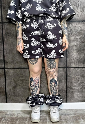 Detachable Alien joggers handmade shorts UFO pants in black