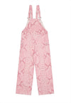 Snake dungarees pink python print jean overalls playsuit