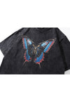 Butterfly t-shirt punk moth tee retro grunge top acid grey