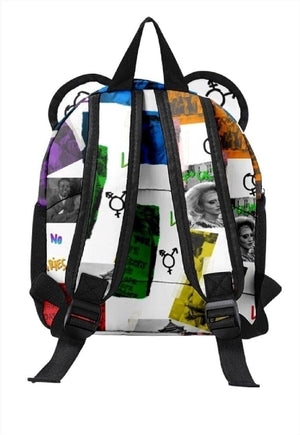 Gay bag LGBT backpack pride festival graffiti rucksack white