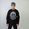 Emoji sweater smile print knitted jumper Gothic tassels top grunge long sleeve cartoon sweat in black