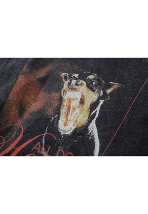 Doberman hoodie punk pullover grunge Pinscher top acid grey