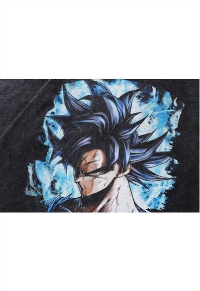 Son Goku t-shirt vintage wash Dragon ball long tee retro top