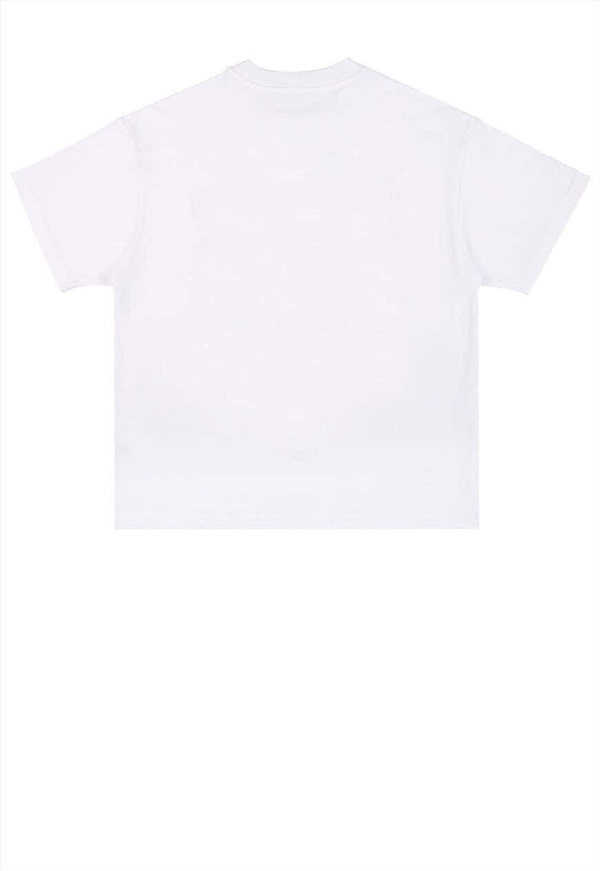 Tiger print t-shirt grunge top angry animal tee in white