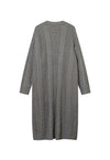 Cardigan dress cable knitted extreme length sweater in grey