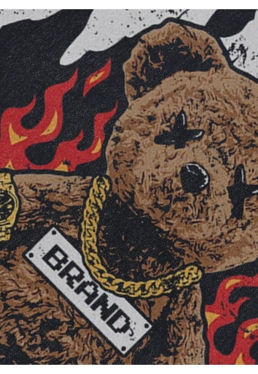 Bear print tank top surf vest retro teddy sleeveless t-shirt