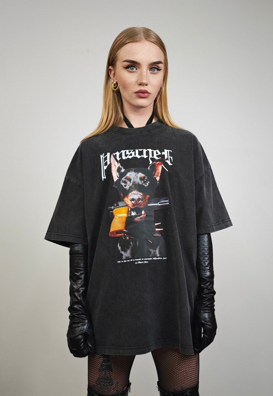 Crooked teeth, Heavenly Lake Tahoe & Doberman PRINT vintage wash t-shirt sample sale 3 for 2