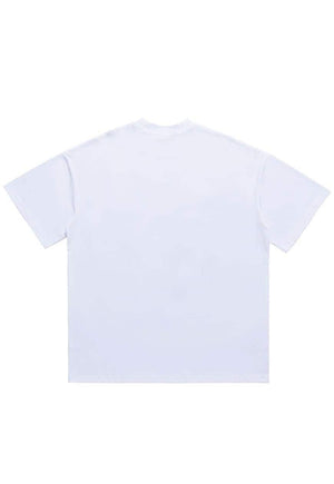 Michelangelo t-shirt art print tee grunge top in white