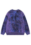 Abstract print sweater purple psychedelic fluffy rave jumper