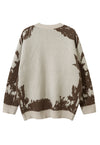 Abstract sweater cream rocker jumper retro knitted top