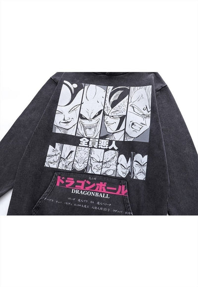 Dragon ball hoodie anime pullover Japan cartoon jumper grey