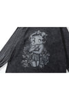 Betty Boop t-shirt old pinup cartoon long tee retro top grey