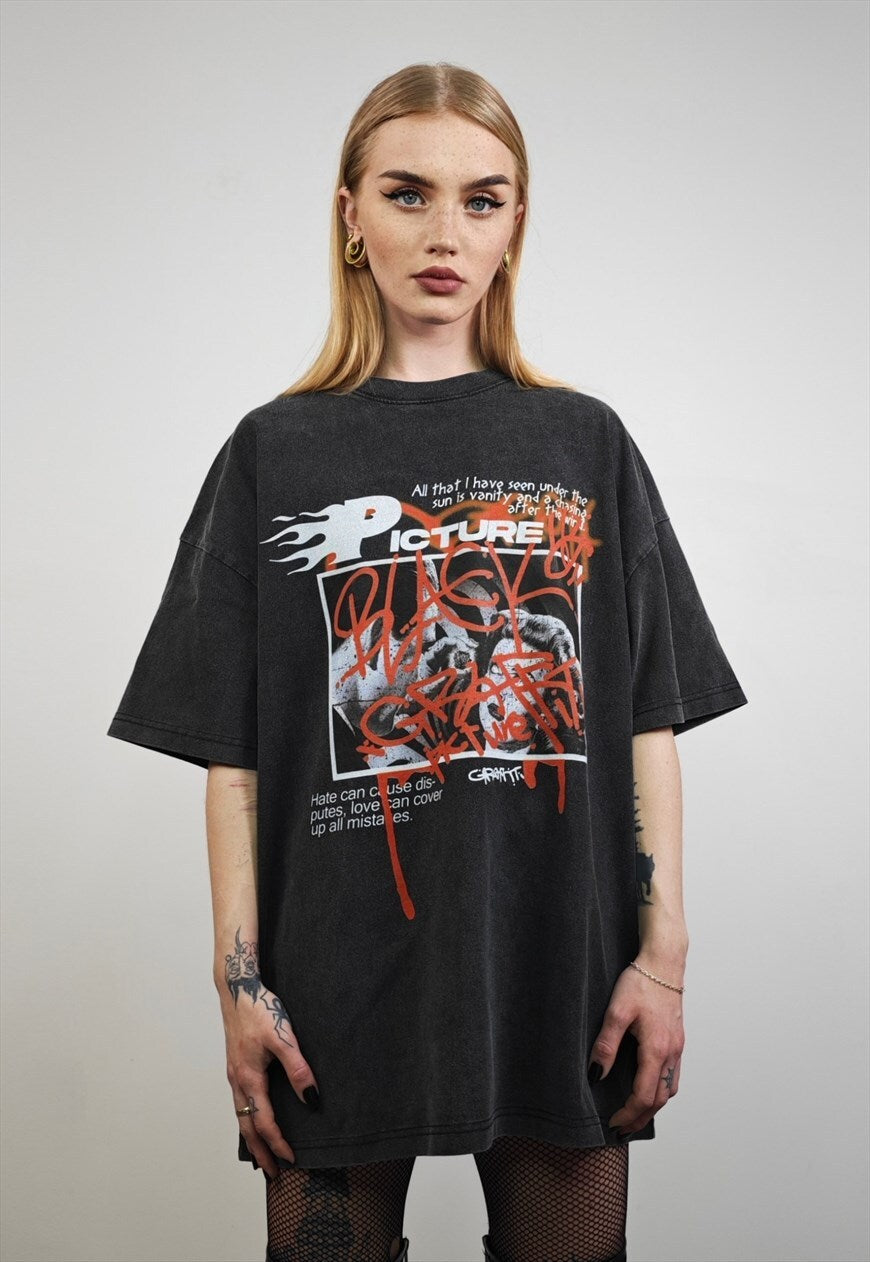AESTHETIC PRINT vintage wash t-shirt sample sale 3 for 2