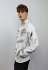 Dirty wash denim jacket paint splatter jean coat in white