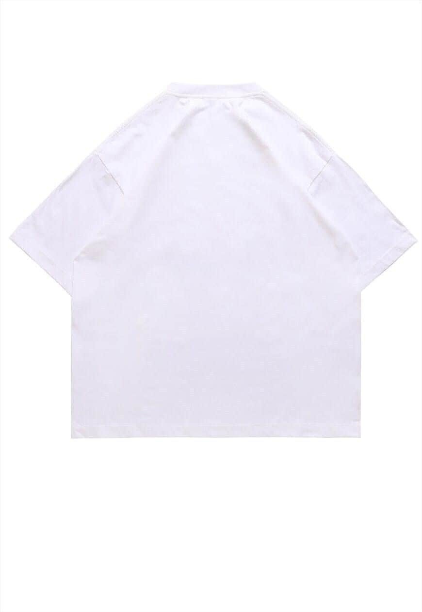 Warning sign t-shirt retro rave tee street style punk top